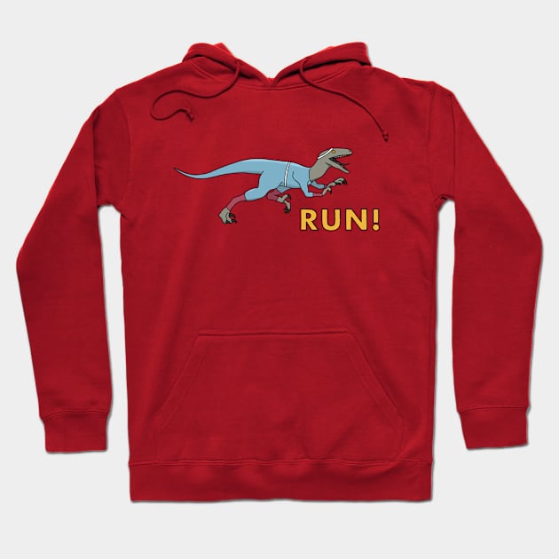 Velociraptor Run! Hoodie by Earl Grey